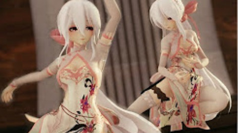 【MMD】优雅白丝金丝雀旗袍弱音「蜜月アンドゥトロワ」2K有档